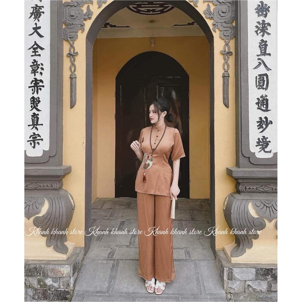 Đồ lam đi chùa cao cấp Sj17 Đính Đây Ngọc May Mắn