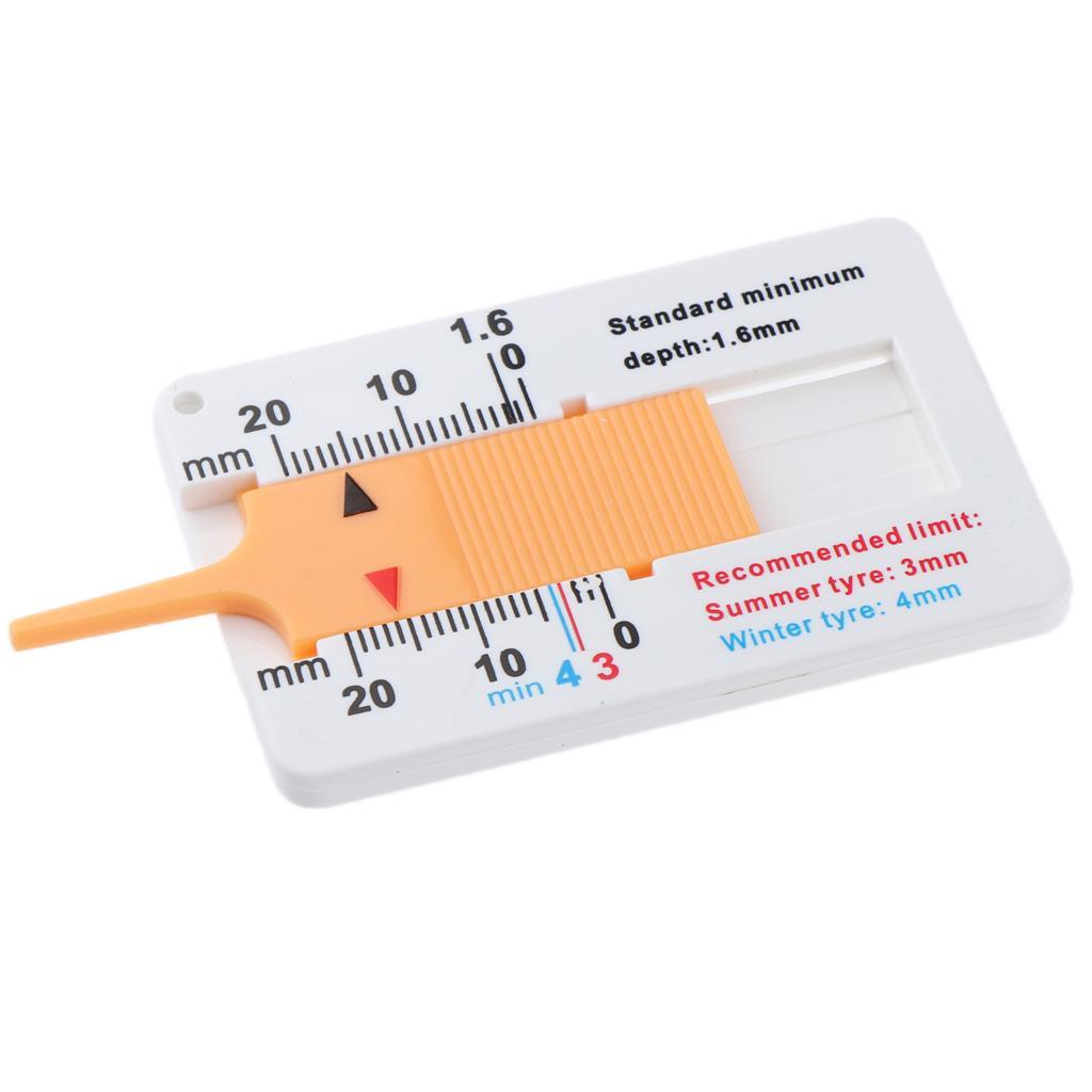 2- Car Motorcycle Tyre Tread Ruler Depth Gauge Meter Wheel Measuring Tool