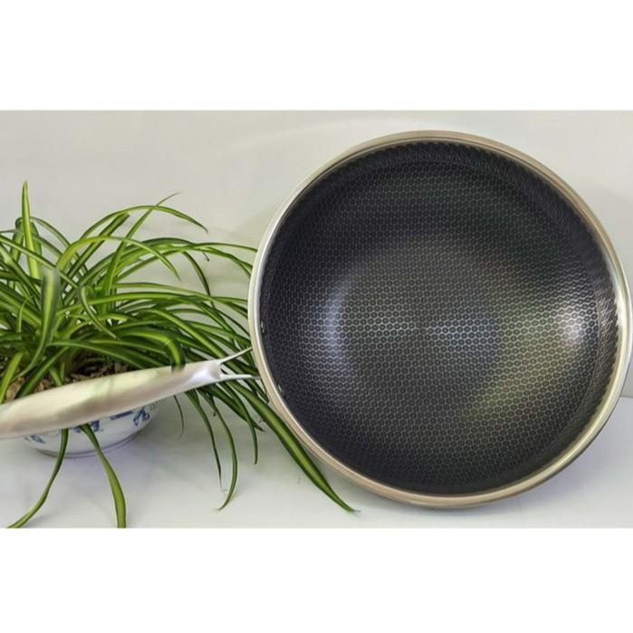 Chảo chống dính 2 mặt 5 lớp inox 304 công nghệ khắc laser tổ ong 32cm 34cm sâu lòng hàng được xuất khẩu qua Đức