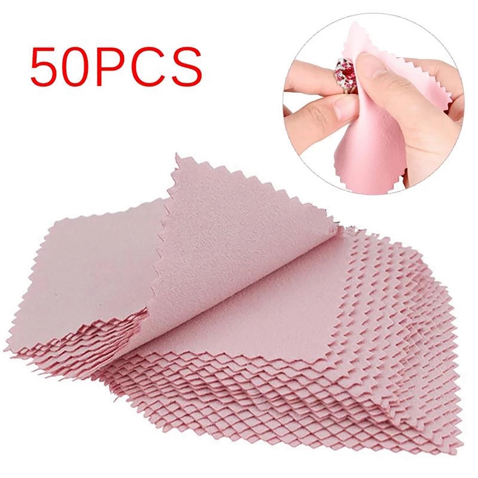 50PCS Jewelry Cleaning Polishing Cloth Fabric for Earrings Watch