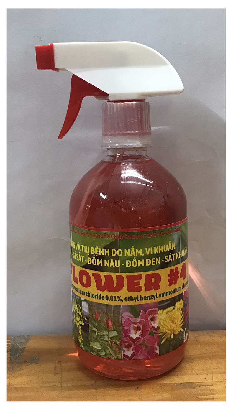 Chế phẩm hữu cơ diệt nấm, vi khuẩn chuyên dùng cho hoa, cây cảnh FLOWER 4, thể tích: 500ml