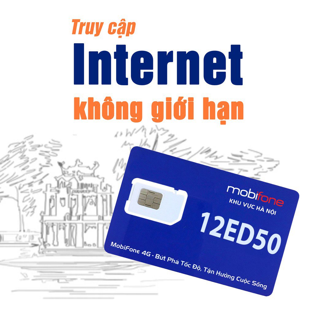 Sim trạng nguyên MobiFone chính hãng 12ED50 - Chuyên luyện thi