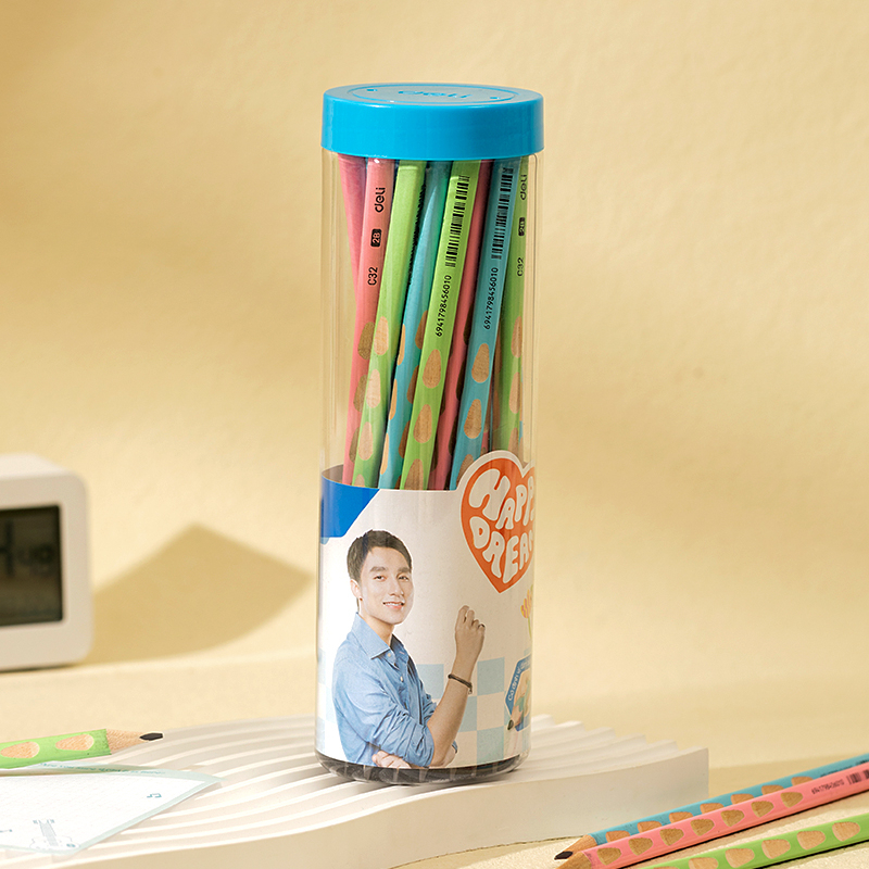 Hộp 30 Bút Chì Định Vị 2B Màu Pastel Nét Rõ Ràng Viết Mượt Mà Deli - Phù Hợp Văn Phòng Ghi Chép Take Note Học Sinh Tập Viết Ghi Bài