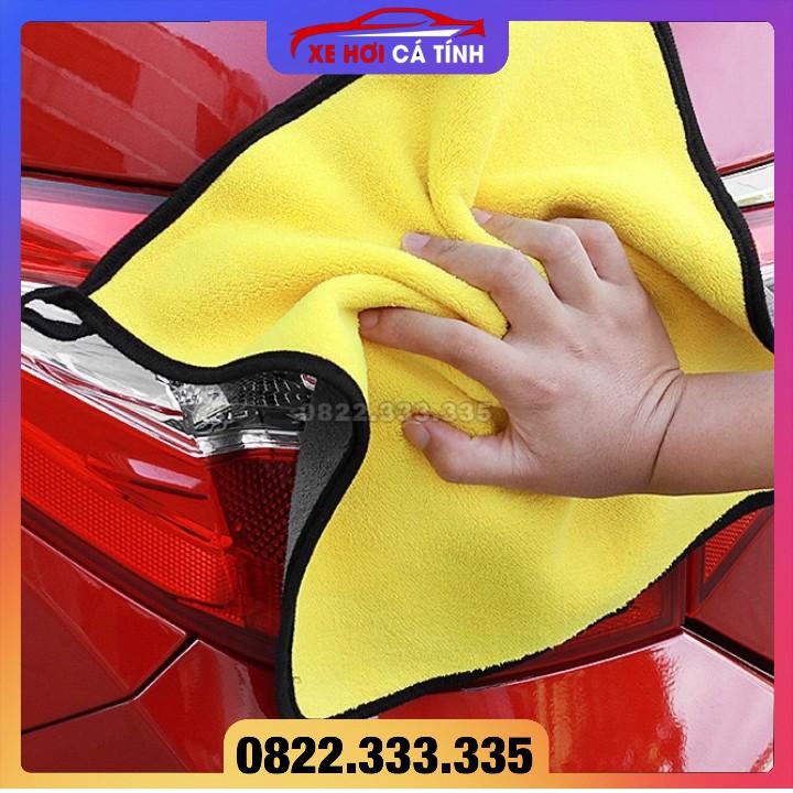 Khăn 2 lớp lau xe đa năng thấm hút tốt loại cao cấp dày 900GSM có clip mô tả