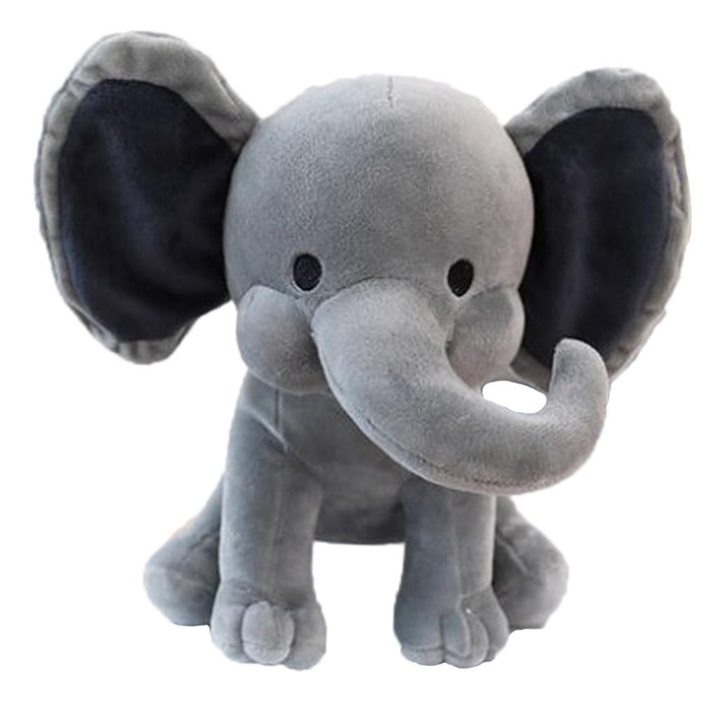 9.8in Elephant Plush Stuffed Animal Toy Throw Pillow for Sleeping Lovely Grey