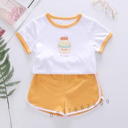 Bộ cọc tay Momky chất thun lạnh in hình cho bé trai/gái size 3-18kg