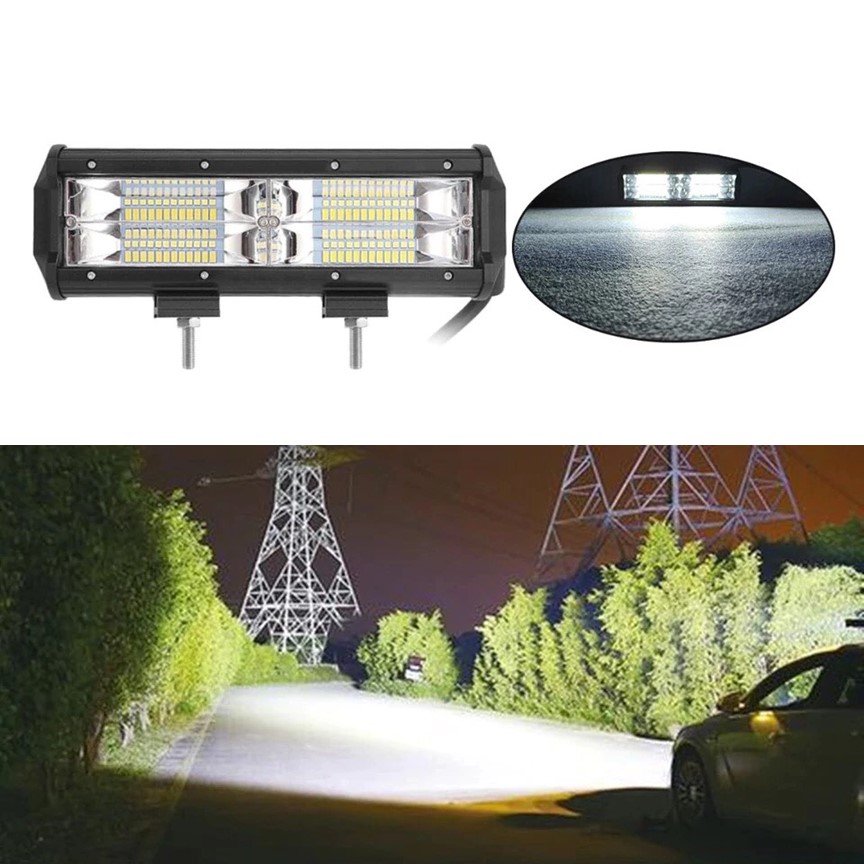 Đèn LED Bar 48 Bóng 2 Tầng 6 Bi Cầu Giữa + Tặng Chai Keo Chống Thấm Nước