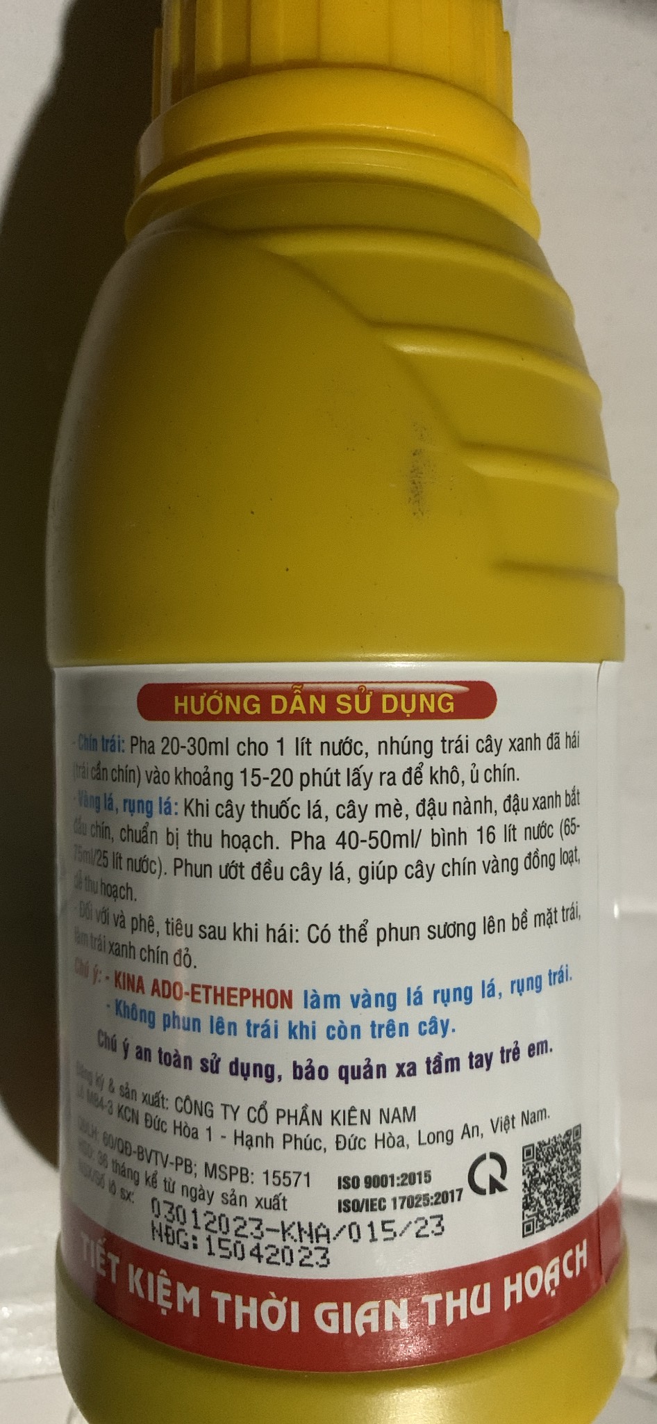 Xử lý trái cây chín Ado Ethephon NHÚNG GIÚP MAU CHÍN TRÁI NGỌT lọ 500ml