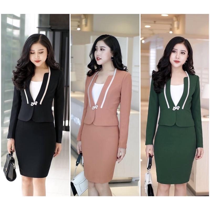 Set vest 2 lớp viền thân dài móc cao cấp hàng NK 