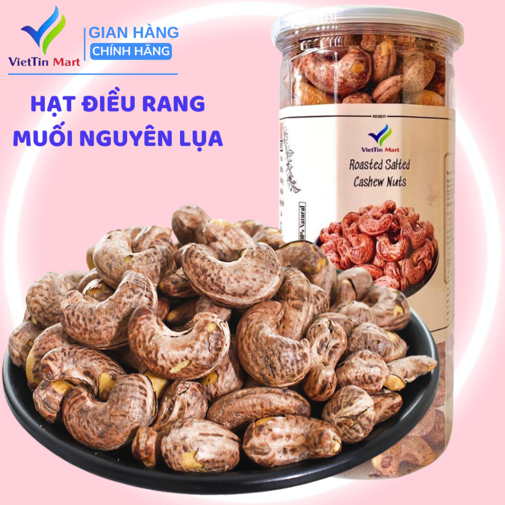 250G Hạt Điều Rang Muối Nguyên Hạt Còn Vỏ Lụa Hàng Ngon Loại 1