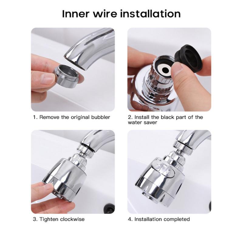 2 Modes Faucet Aerator 360° Rotatable Tap Head Shower Diffuser Rotatable Nozzle Adjustable Booster Faucet Kitchen Accessories