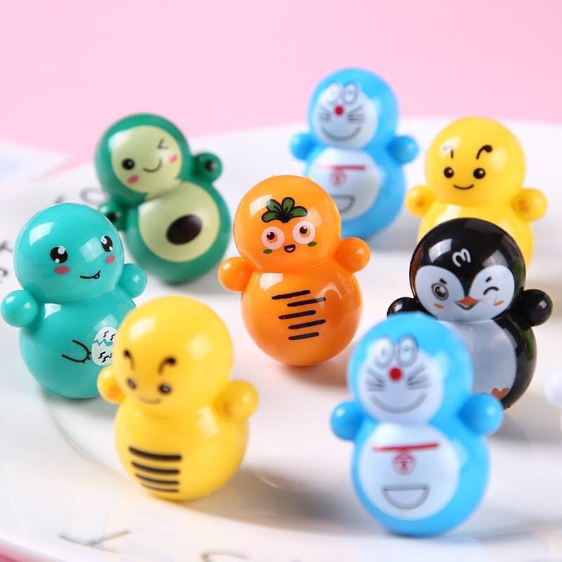 Combo 10 con Lật đật mini, đồ chơi lật đật mini cho bé cute dễ thương giá rẻ 10 mẫu khác nhau