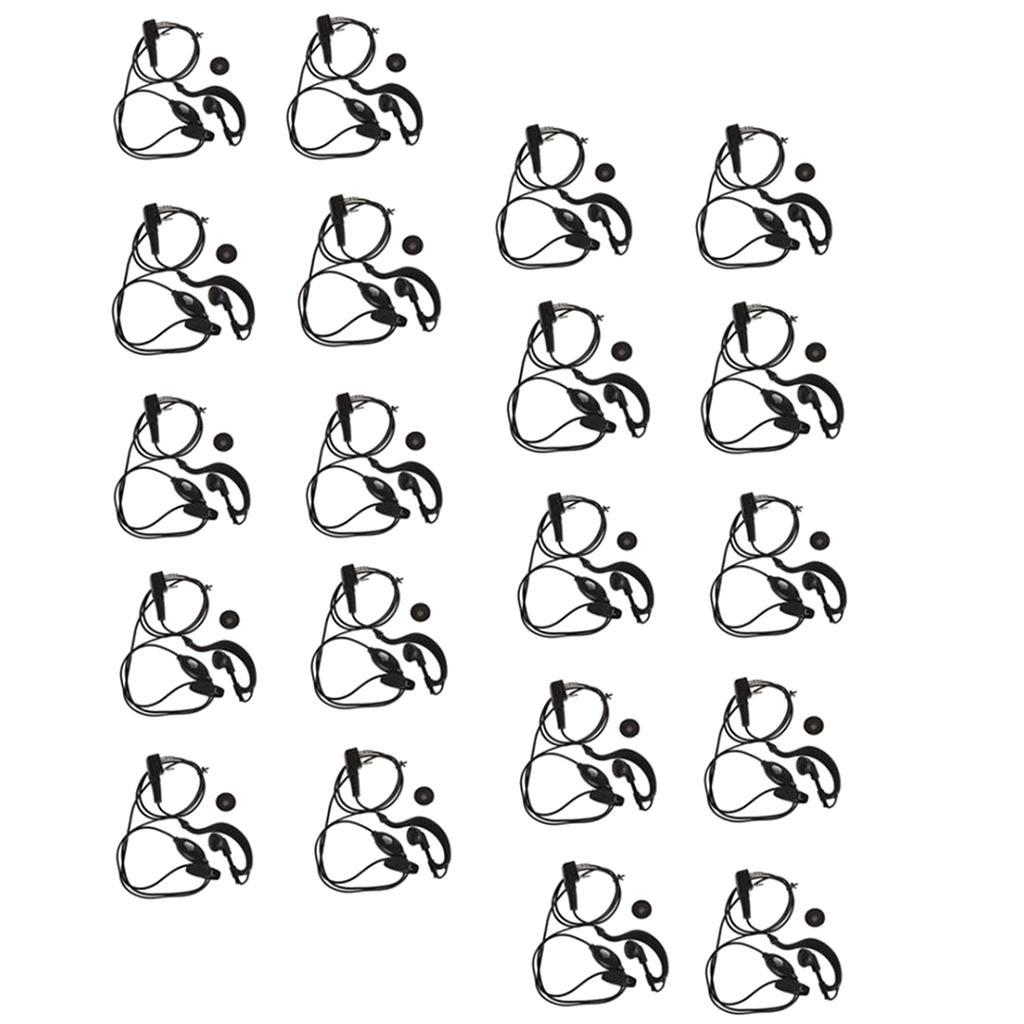 2-3pack 20 Pieces G Shape Ear-Clip Earpiece Headset with Mic