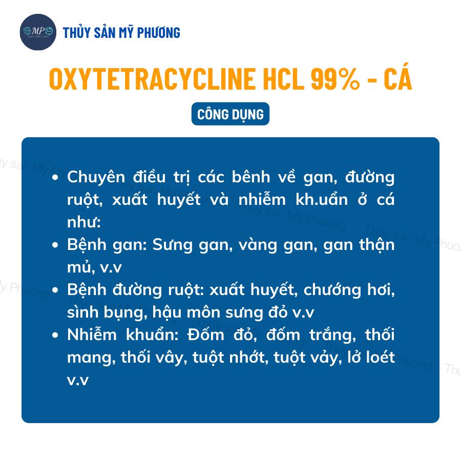 Oxytetracycline Hcl 99% ks cá đốm đỏ trắng nấm ghẻ xuất huyết hậu môn sưng gan thận mủ lồi mắt tuột nhớt có vảy da trơn