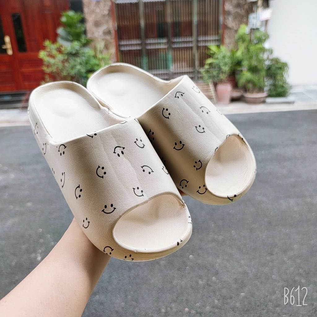 Dép bánh mỳ NAM NỮ MẶT CƯỜI SIU HOT- 2 màu đen trắng
