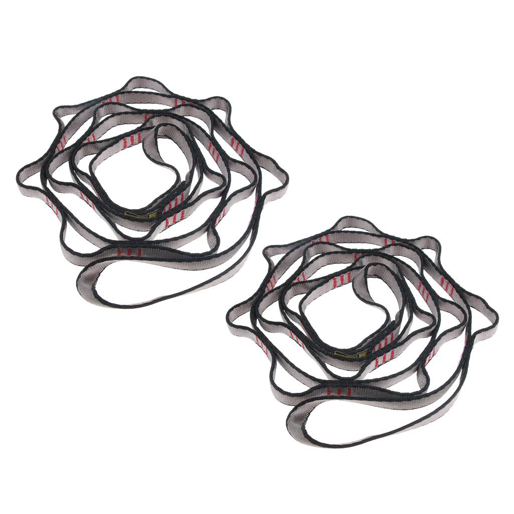 2pcs Downhill Climbing Daisy Chain Rope Equipment Carabiner 22KN 180cm