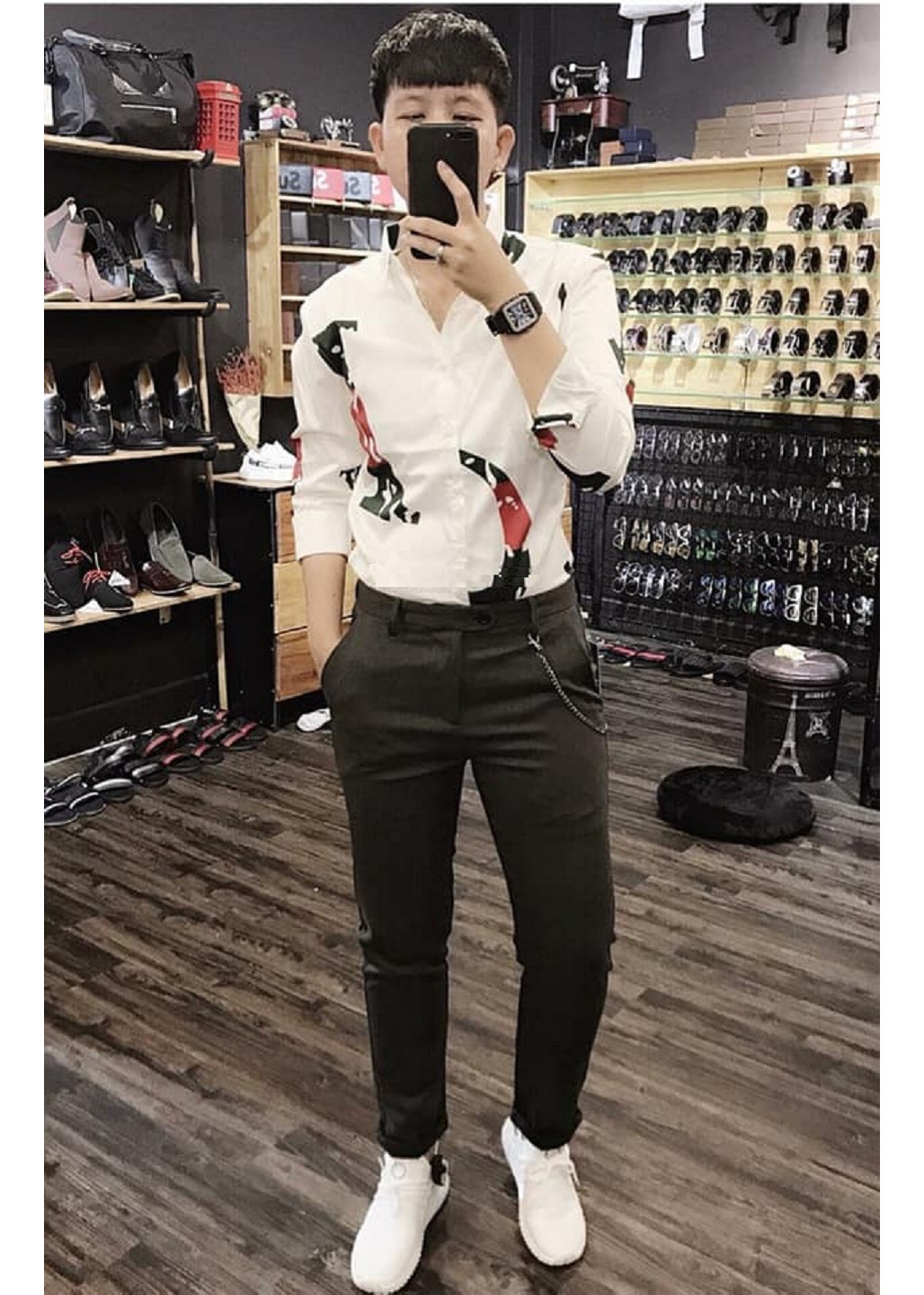ÁO SƠ MI LỤA NAM IN HỌA TIẾT - MS002