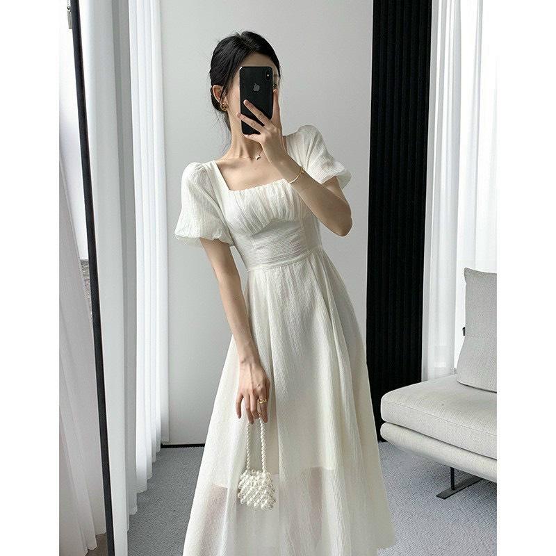 ĐẦM MIDI XỐP NHÚN NGỰC TAY BÍ 13468