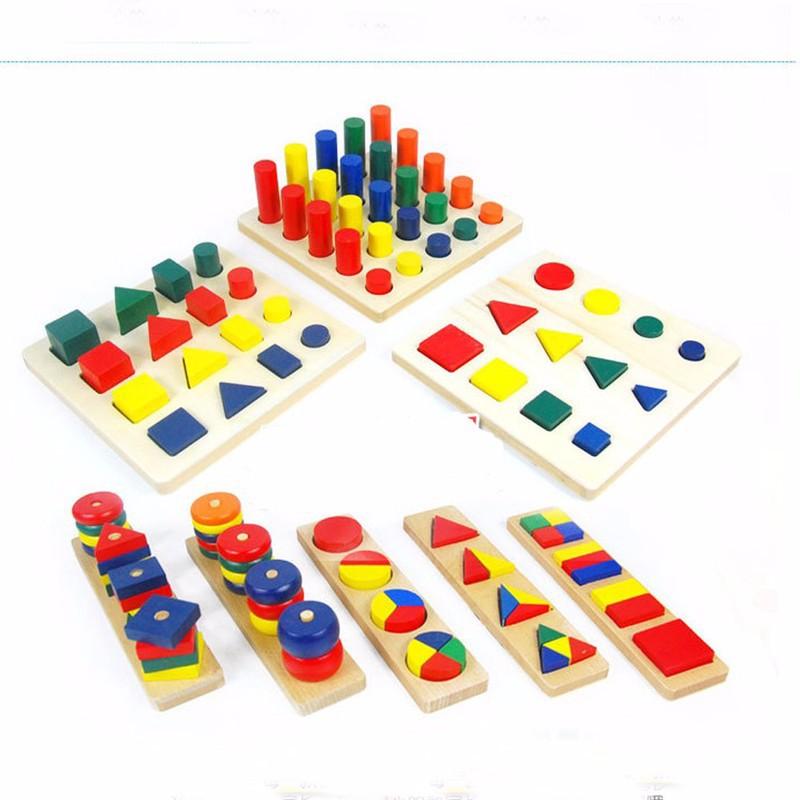 Bộ Giáo Cụ Montessori 8 Món - Giúp Bé Phát Triển Trí Tuệ về Hình Học, Toán Học Cho Bé