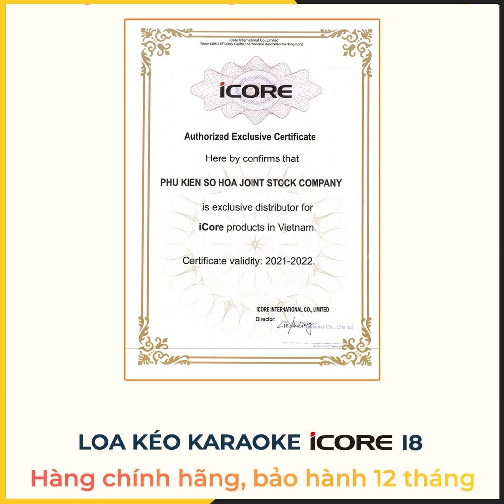 Loa du lịch iCore i8 - Loa karaoke xách tay - Loa bass đôi - Hàng Chính Hãng