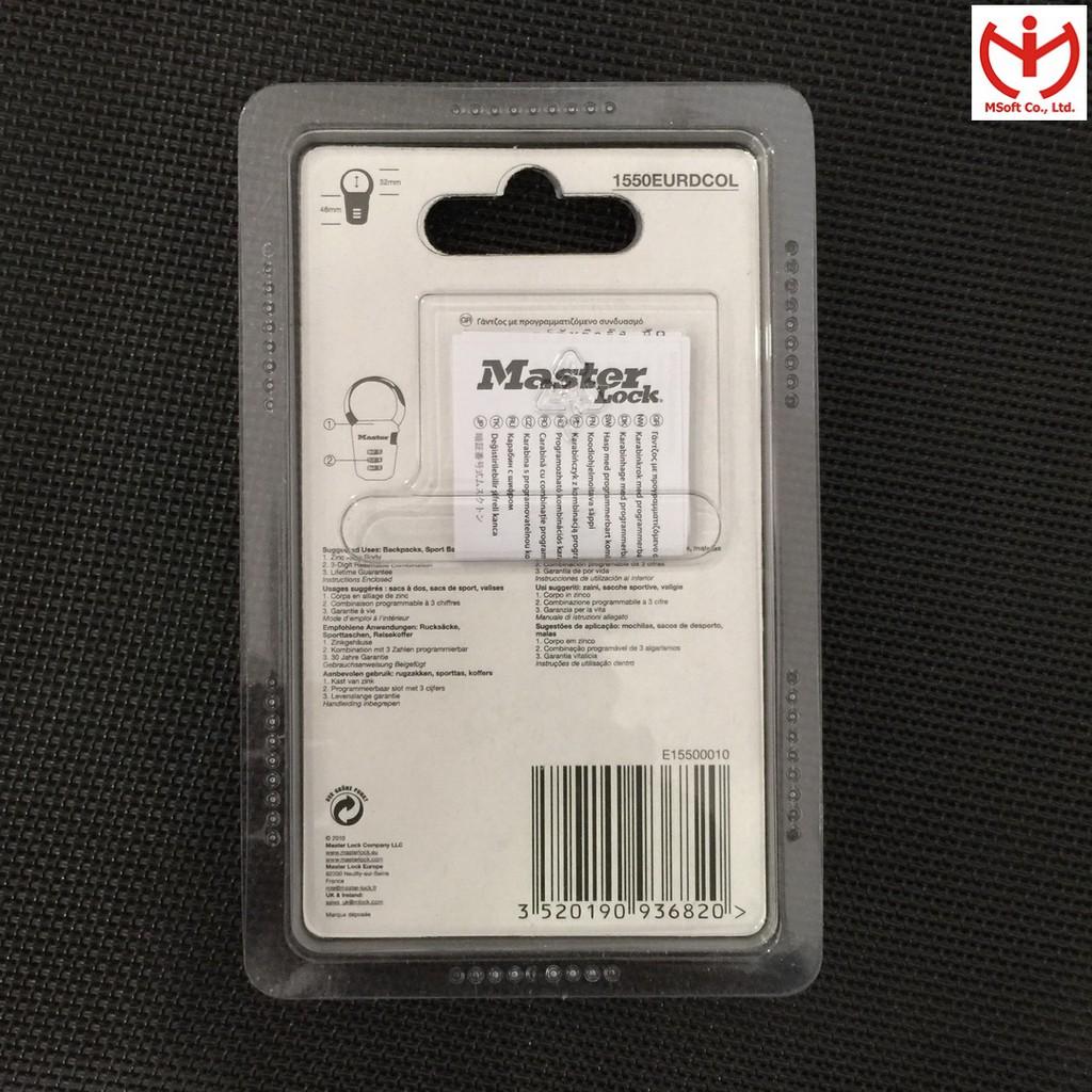 Ổ khóa số Master Lock 1550 DCOL móc càng cua dùng khóa vali ba lô hành lý - MSOFT