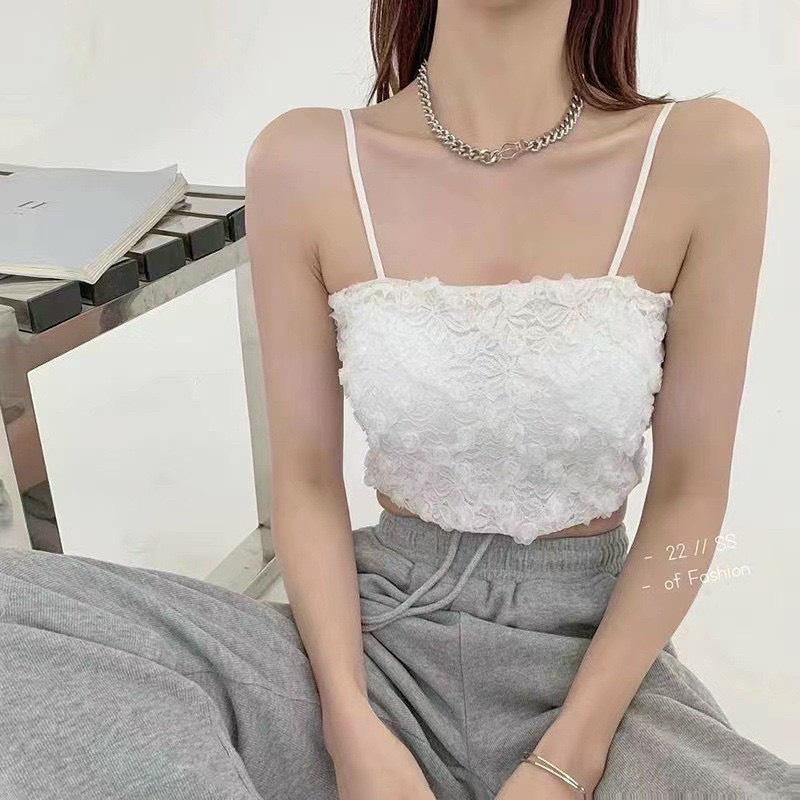 Áo bralette không mút, hàng ren mềm