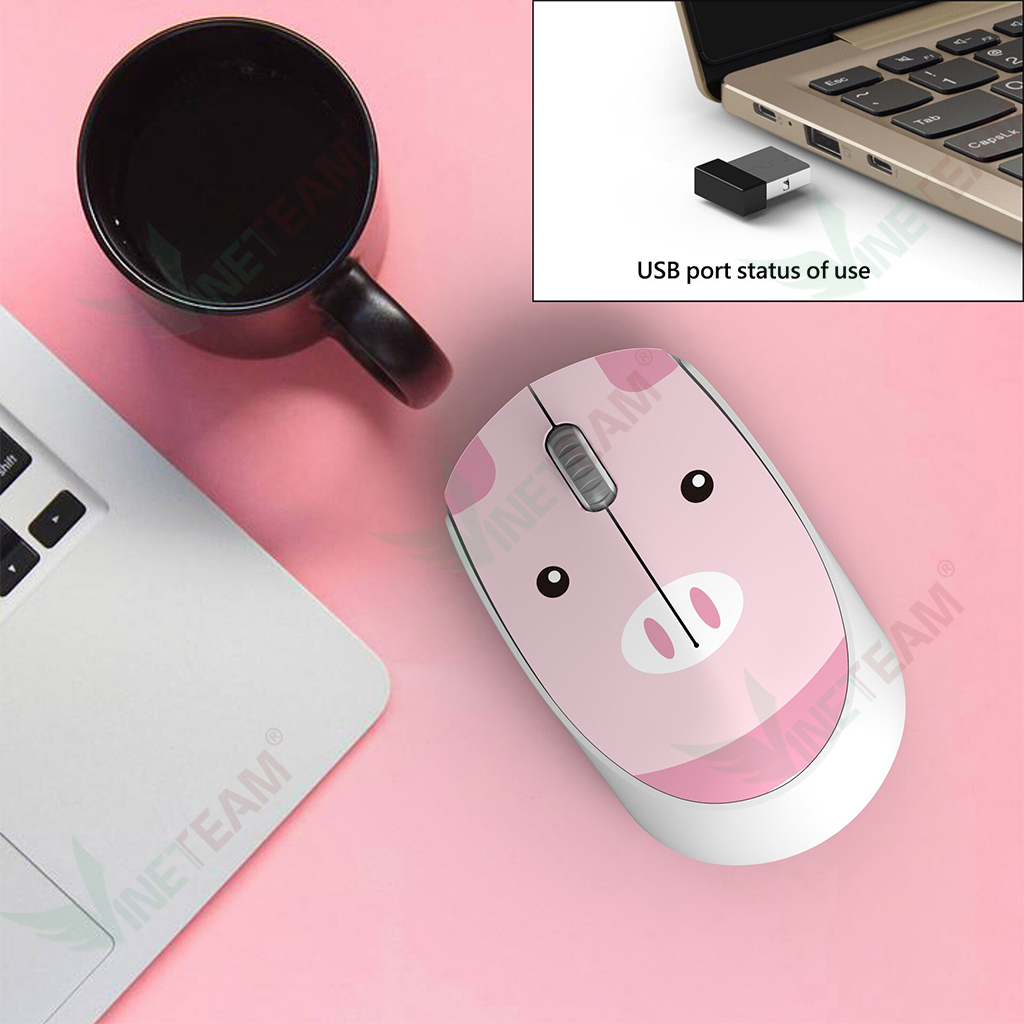 Chuột Không Dây VINETTEAM Hình Thú Dễ Thương Cute Cho Máy Tính Xách Tay Laptop PC Phù Hợp Văn Phòng Dạy- Hàng Chính Hãng - Con Hổ, Con Hổ