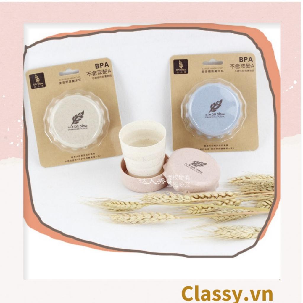 Ly nước ngũ cốc gấp gọn  Classy nhiều màu, tiện lợi mang theo khi du lịch, đi chơi, đi học PK1280