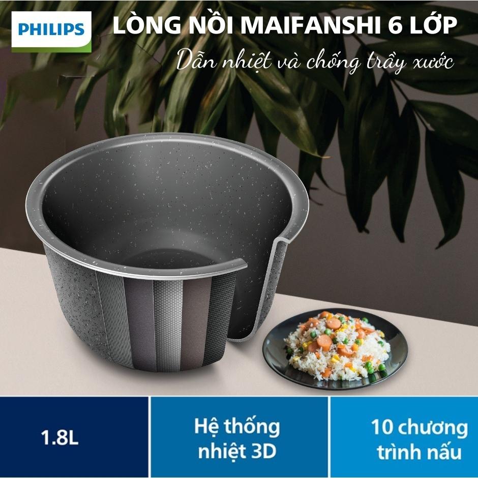 Nồi Cơm Điện Tử Philips HD4515, 1.8Lit - 1070w, Hàng Chính Hãng