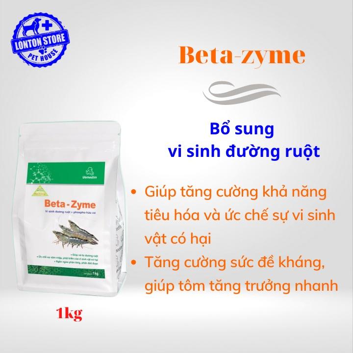 Beta-zyme tôm - Bổ sung vi sinh và enzyme tiêu hóa dùng hỗ trợ hệ tiêu hóa cho tôm, gói 1kg