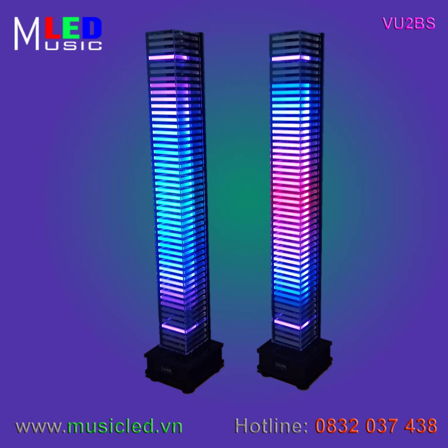 Đôi đèn Music LED nháy theo âm lượng nhạc cỡ lớn (VU2BS)