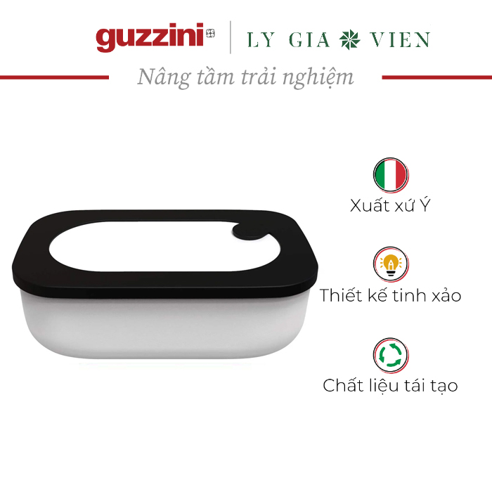 Hộp Đựng Cơm Trưa Thiết Kế Có Ngăn Guzzini Store & Go Lunchbox With Case - Thân Thiện Với Lò Vi Sóng & Máy Rửa Chén - Nắp Được Thiết Kế 2 Lớp Chống Rò Rỉ