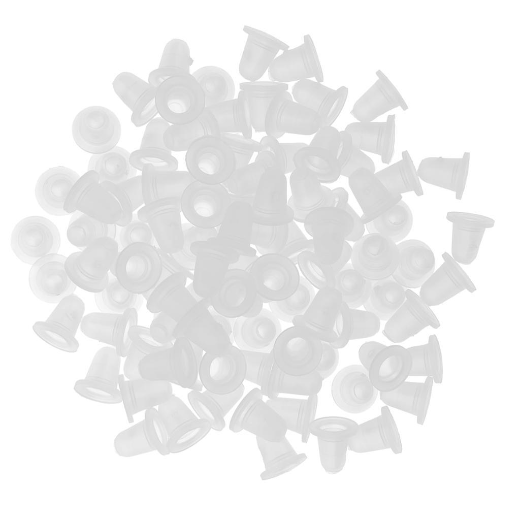 200pcs Microblading Pigment Cup Caps Silicone Ink Holder Tattoo Supply