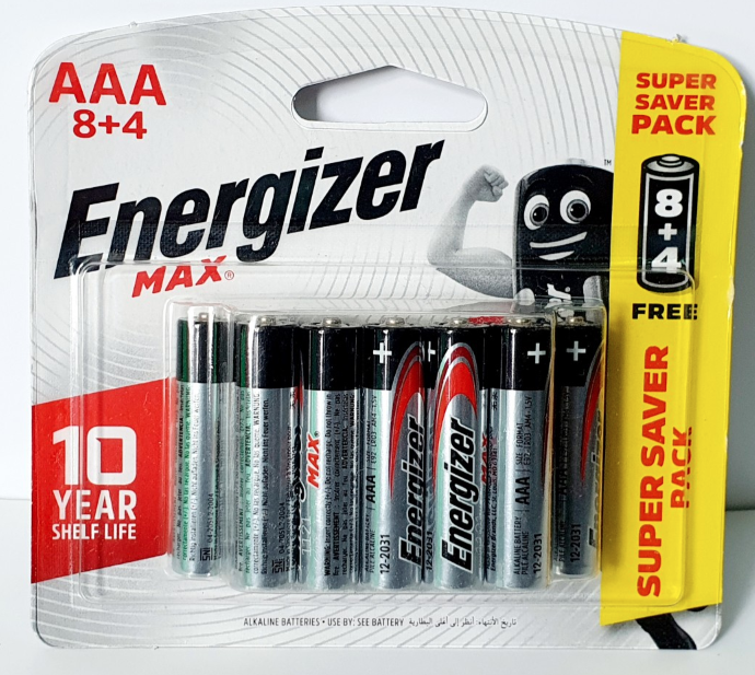 Pin Max 8 + 4 Viên Energizer E92 BP8+4 AAA