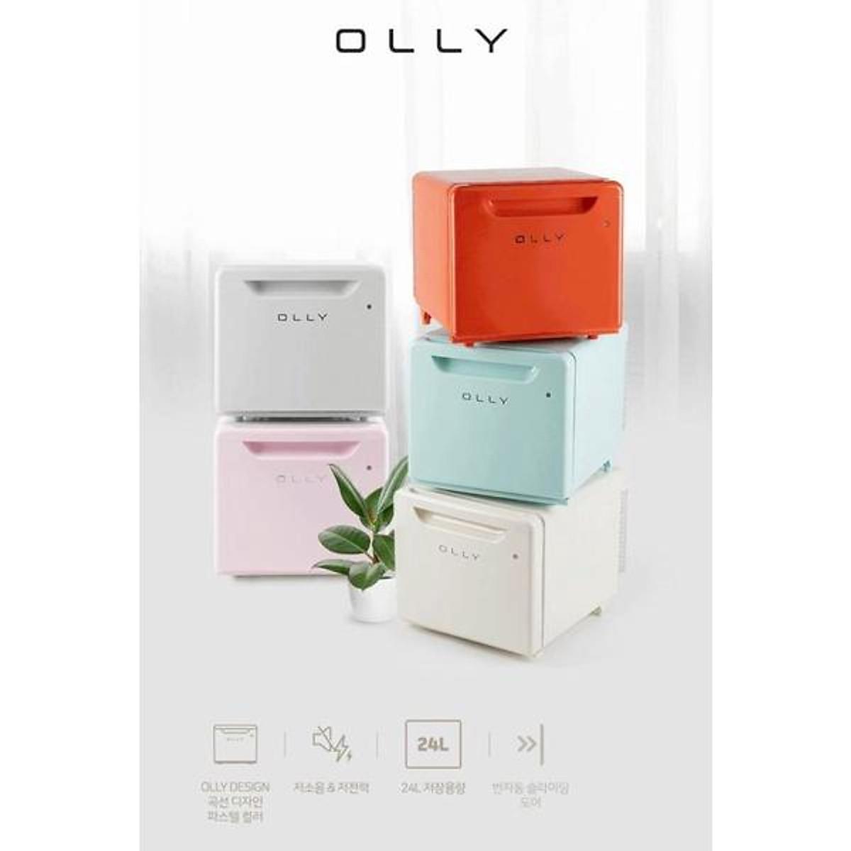 Tủ Lạnh Mini OLLY, Dung Tích 24L, Tiết Kiệm Điện Năng, Bảo Quản Thực Phẩm, Đồ Uống, Mỹ Phẩm Tiện Dụng, Nội Địa Hàn - Đỏ