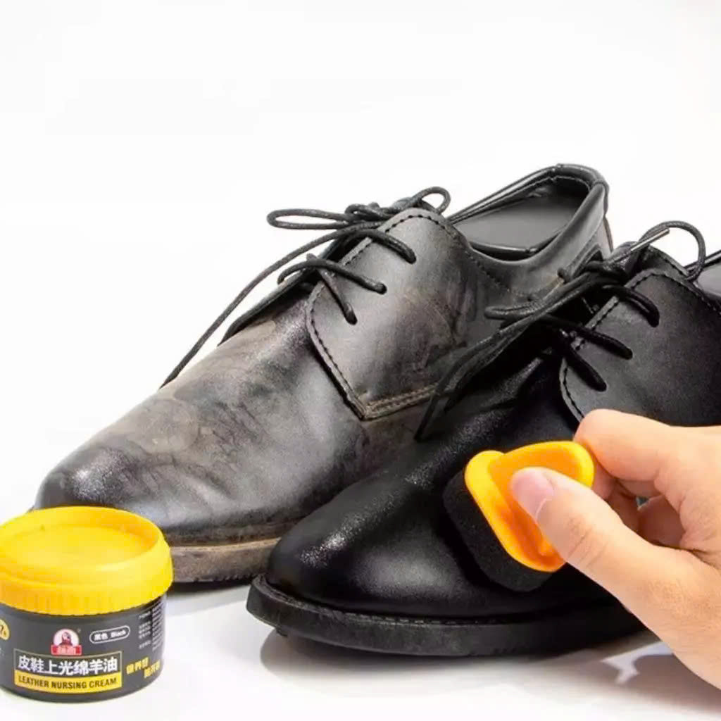 Xi Đánh Bóng Giày Da Làm Bóng Nhanh Đồ Da, Xi Kem Dưỡng Da Có Đầu Mút Hỗ Trợ MÀU ĐEN