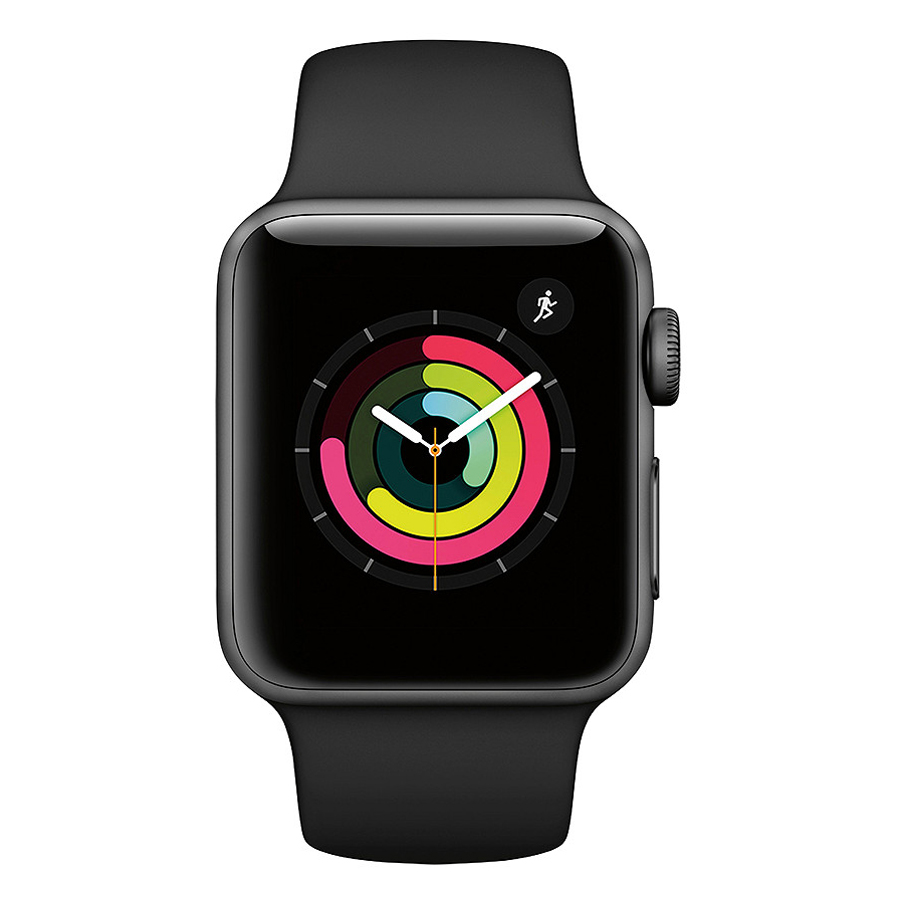 Đồng Hồ Thông Minh Apple Watch Series 3 GPS Space Grey Aluminium Case With Black Sport Band - Hàng Nhập Khẩu