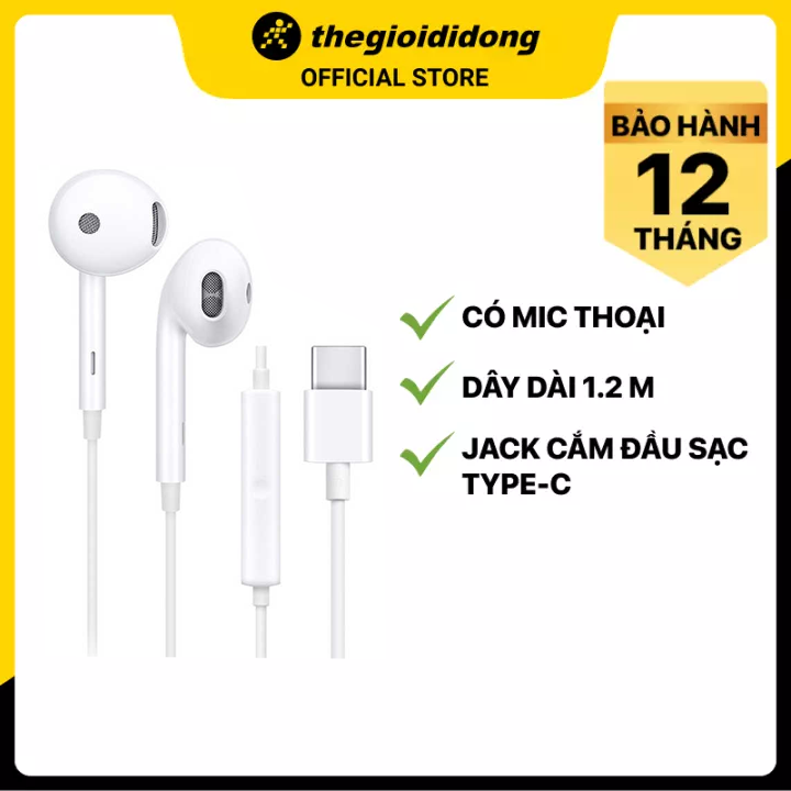 Tai nghe Có Dây EP Type C OPPO MH135-3 ( Dùng cho điện thoại Oppo cổng Type C ) - Hàng Chính Hãng