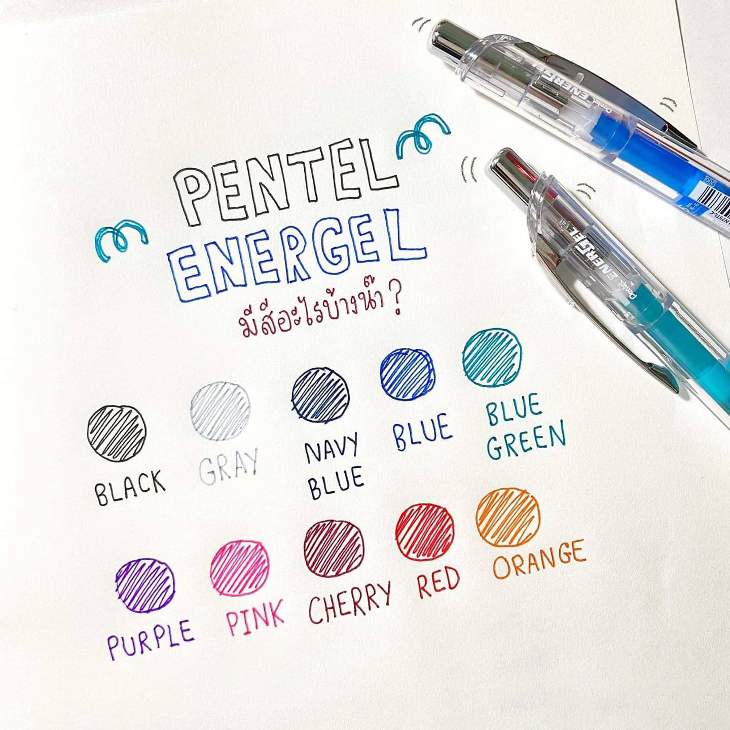 Hình ảnh Bút gel Pentel Energel Infree thân trong BLN75TL, 10 màu sắc đa dạng (ngòi 0.5mm)| SIÊU MƯỢT- NHANH KHÔ NHẤT