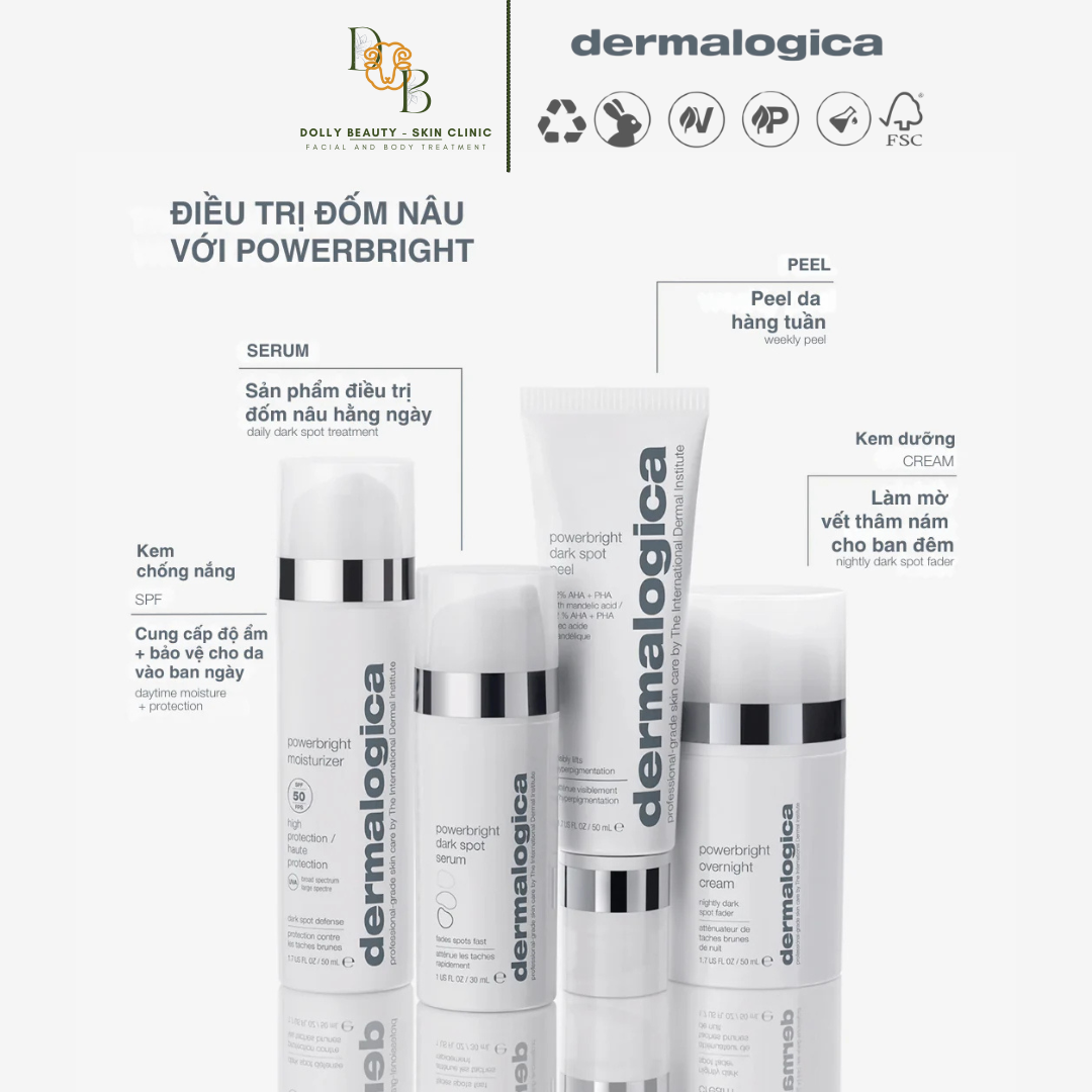 POWERBRIGHT DARK SPOT PEEL cải thiện sắc tố, giúp sáng, mịn, đều màu da của Dermalogica