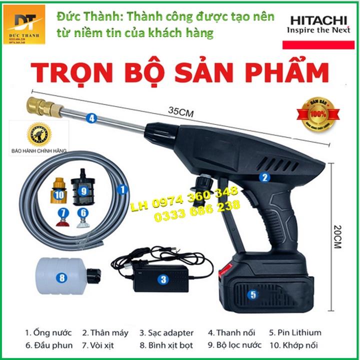 Máy Rửa Xe Pin HITACHI 199V, Rửa Xe-Phun Cây Cảnh.