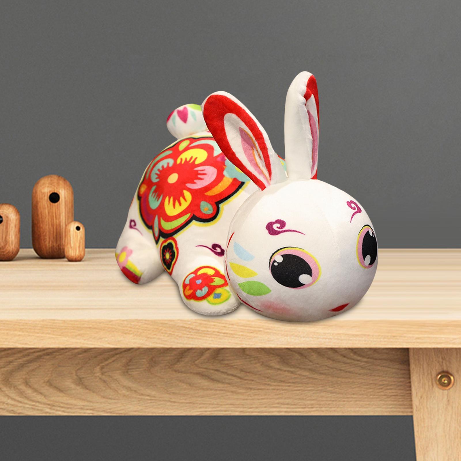 Rabbit Plush Toy Cartoon Ornament Plush Animal Doll for New Year