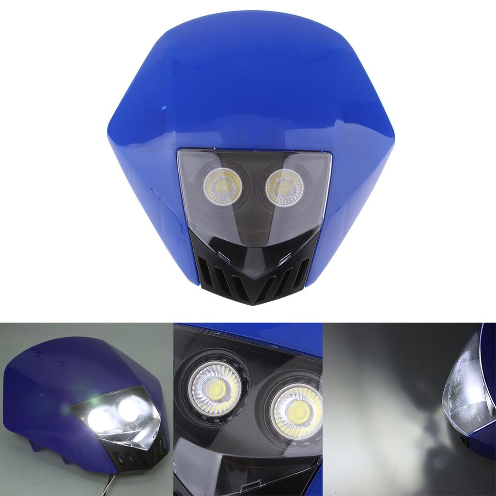 Universal Motorcycle LED Headlight Assembly for  Dirt Bike Black