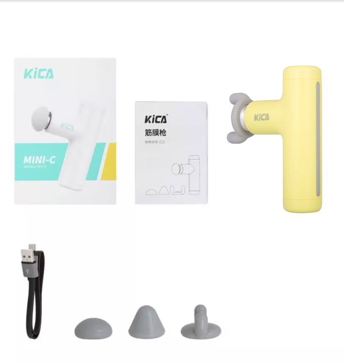 Máy Massage Cầm Tay Kica Mini C Sử Dụng Động Cơ Không Chổi Than Với 3 Đầu Massa Silicon Mềm Giúp bạn Massa Giảm Đau Nhức Toàn Thân Nhanh Chóng
