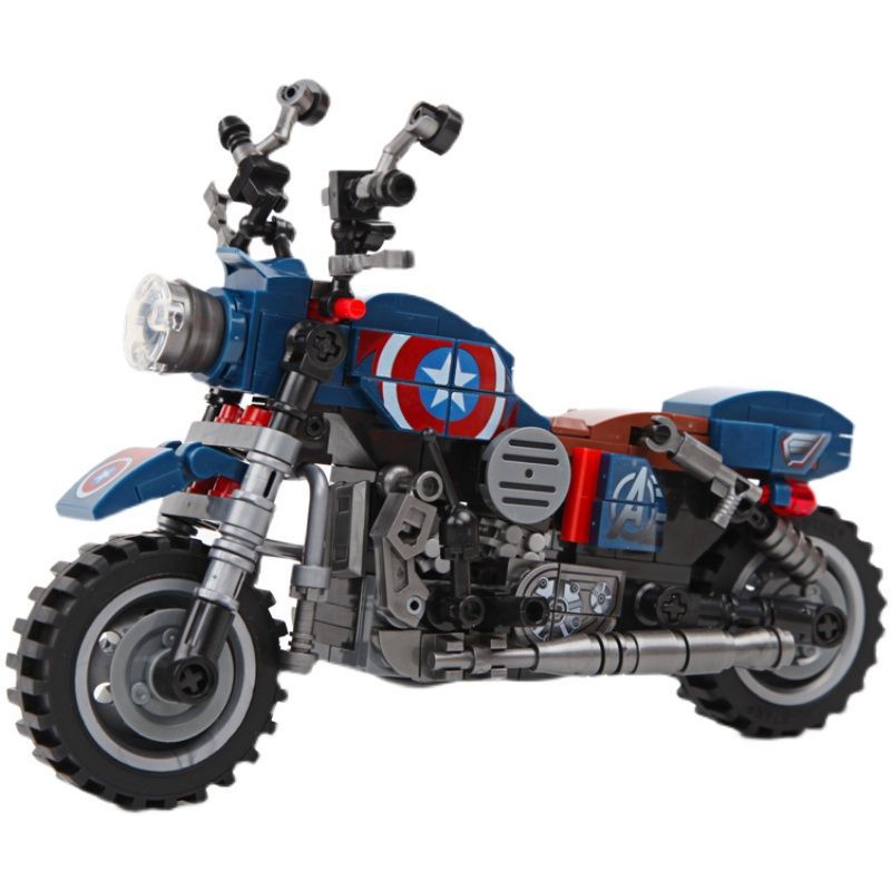 Mô Hình Xe Harley Captian American, Thần Sấm Thor Đồ Chơi Lắp Ghép Thông Minh