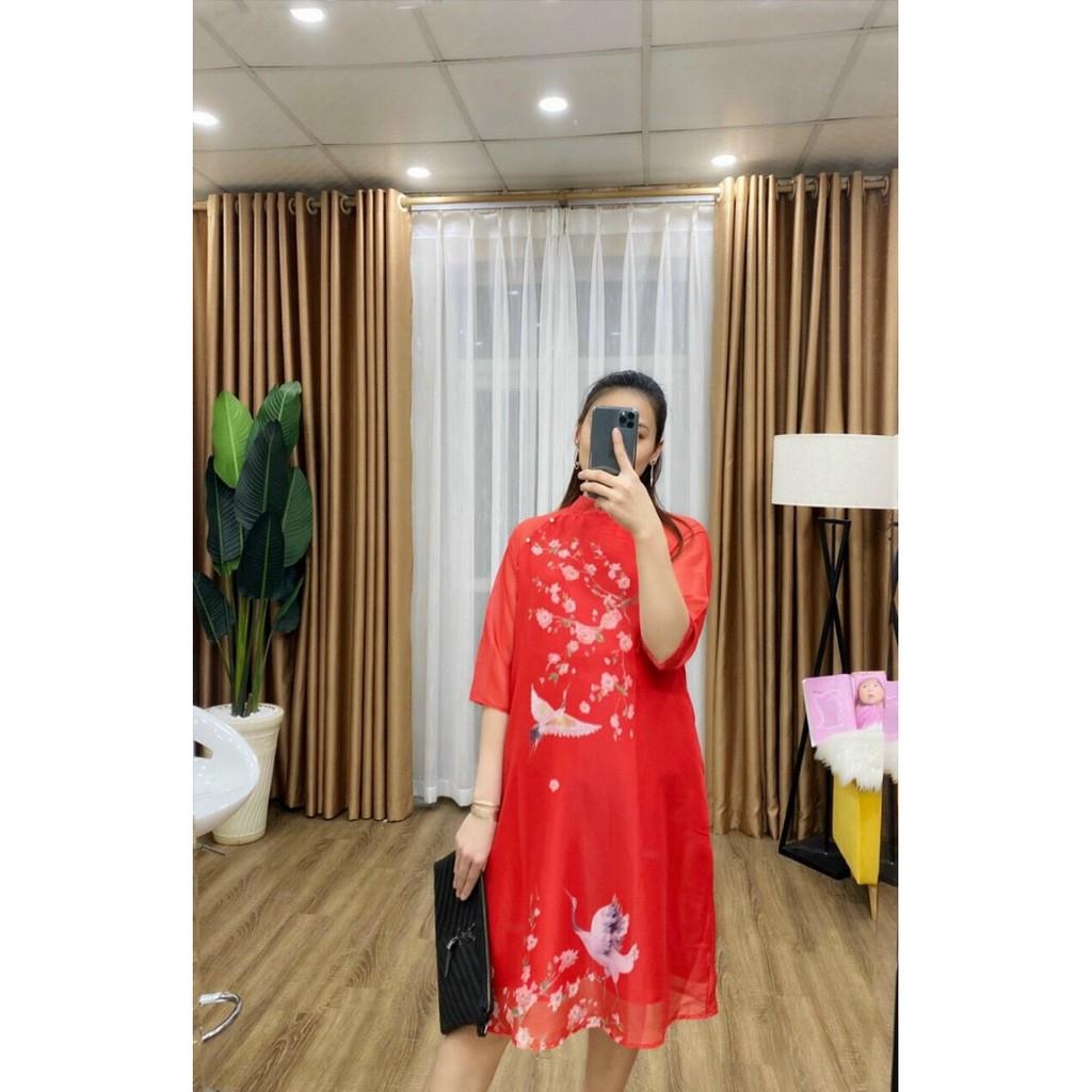 Váy bầu xinh dáng suông thời trang chất lụa trượt nhật 45-65kg