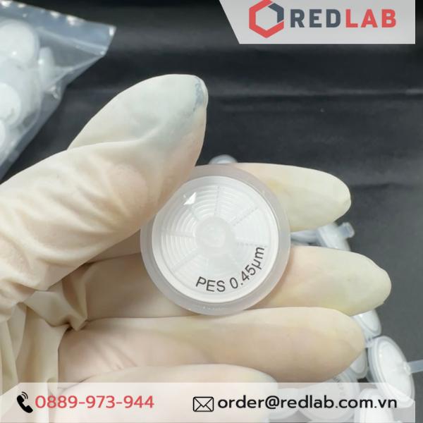 100 Đầu lọc Syringe PES đường kính 25mm, lỗ lọc 0.22µm và 0.45µm không tiệt trùng Finetech PES030N022I và PES030N045I