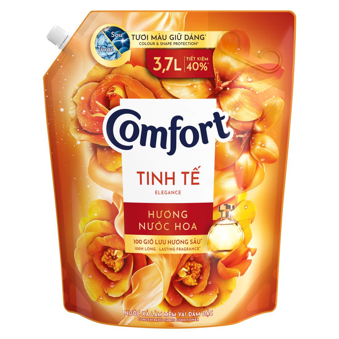 Nước Xả Làm Mềm Vải Comfort Giữ Màu &amp; Bền Vải Sophia Hương Nước Hoa Thiên Nhiên 3.7L