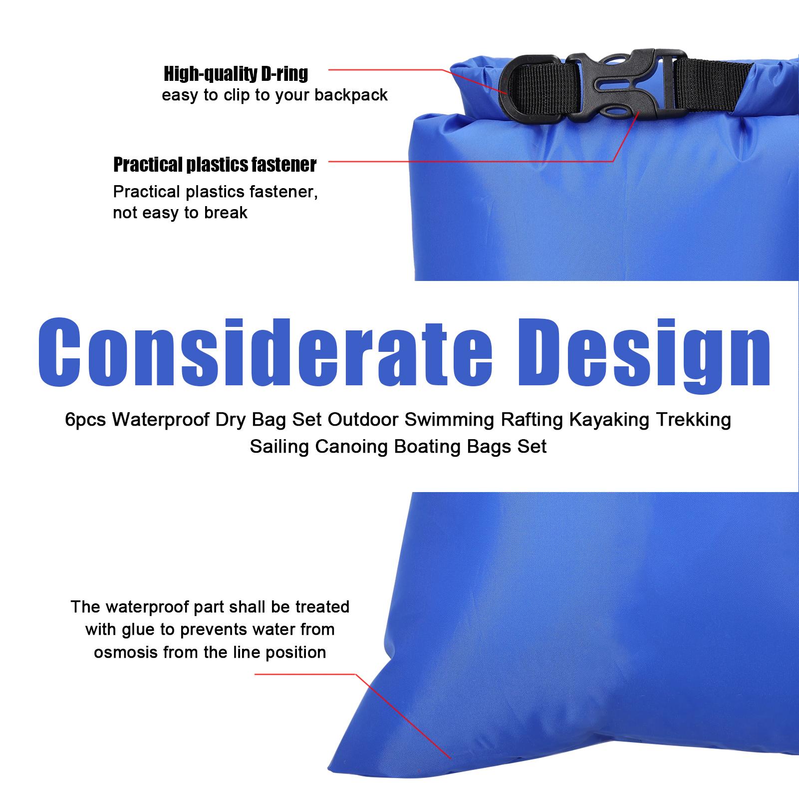 Set 6 Túi Khô Không Thấm Nước Du Lịch Ngoài Trời