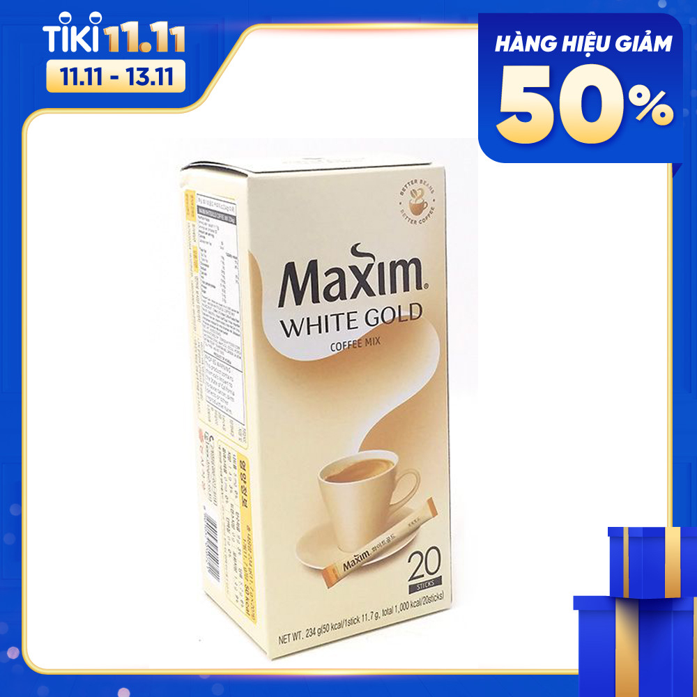 Cà phê hoà tan MAXIM WHITE GOLD 234g ( Gồm 20 gói 11,7g)